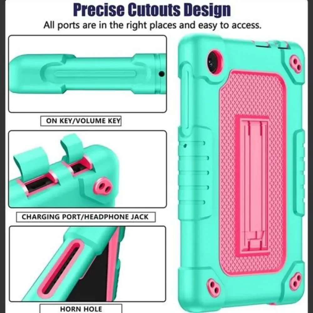 Rugged Three-Layer Tablet Case with Kickstand for TCL Tab 8 LE or TCL Tab 8 Plus